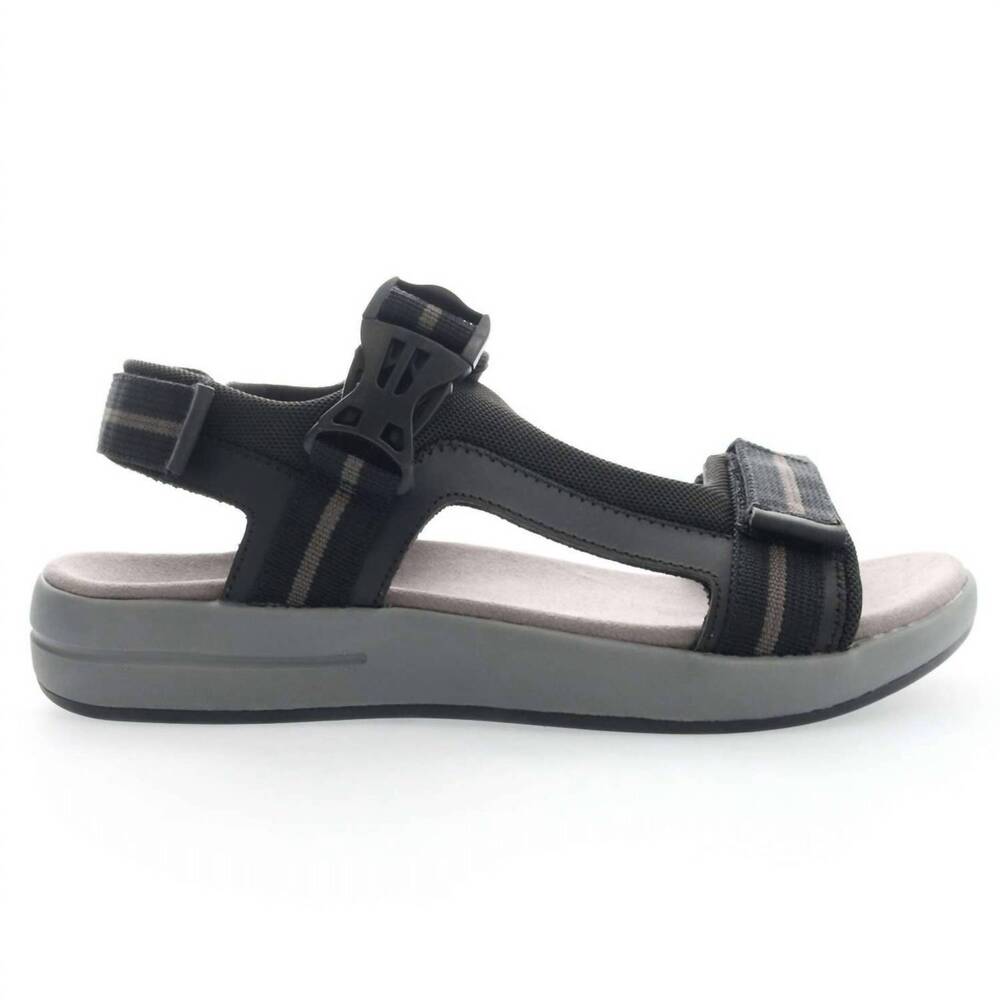 NEW PROPET men's eli sandal in black/grey